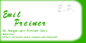 emil preiner business card